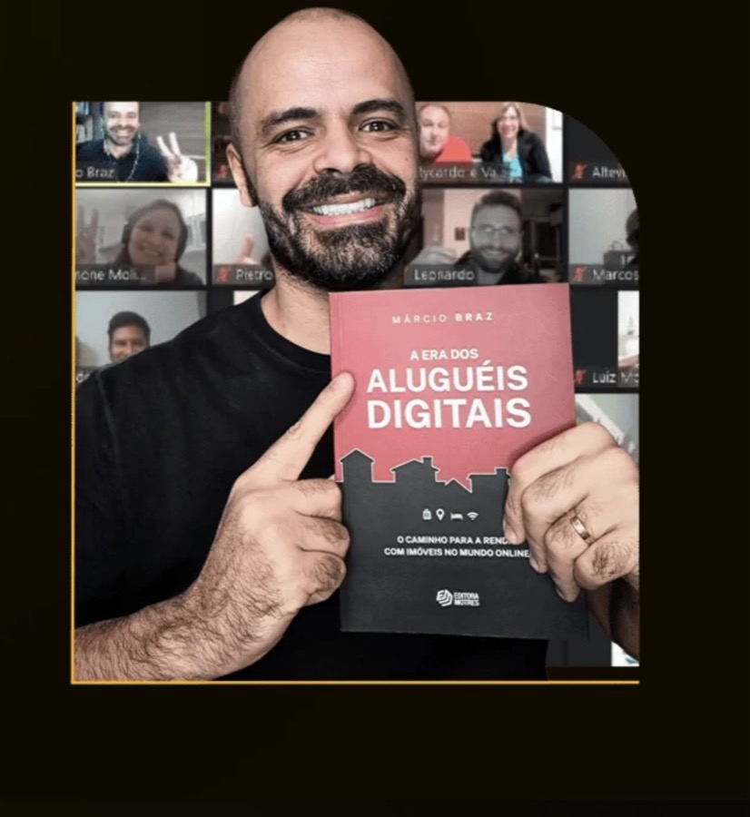 Márcio Braz, Superhost no Airbnb, com o livro A Era dos Aluguéis Digitais